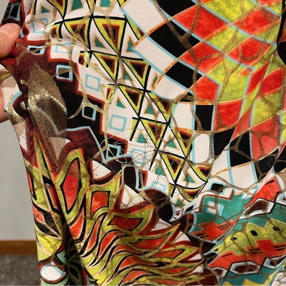India Boutique Vibrant Multicolor Geometric Print Dress size small - Picture 5 of 13